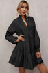 Frilled Stand Collar Long Sleeve Ruffle Dress